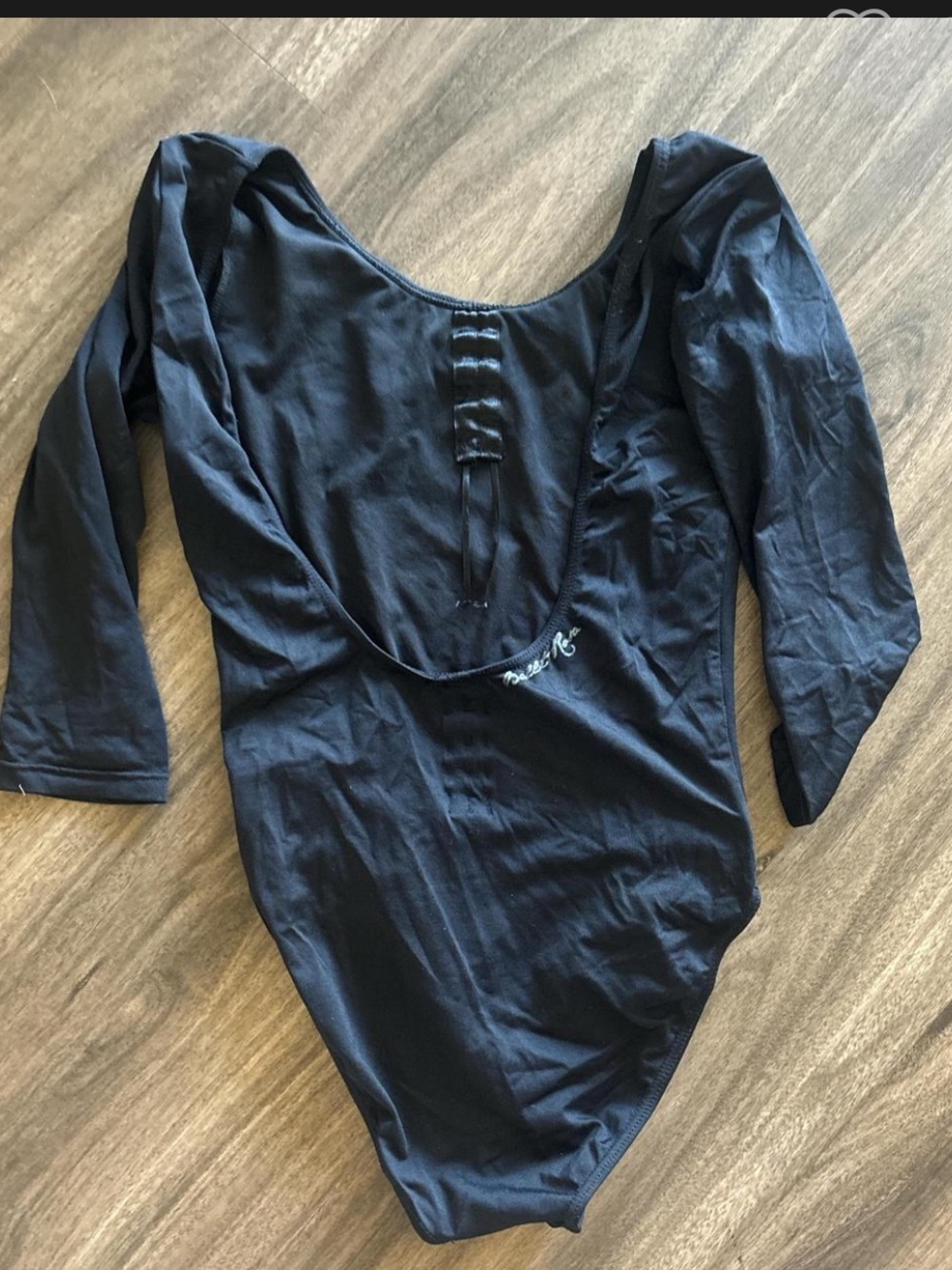 Ballet Rosa Black 3/4 Sleeve Leotard - Picture 2 of 2